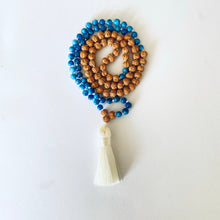 Load image into Gallery viewer, Third Eye Mala - Angelite and Rudraksha