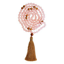 Load image into Gallery viewer, Rose Quartz and Sandalwood Mala 8mm