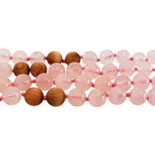 Load image into Gallery viewer, Rose Quartz and Sandalwood Mala 8mm