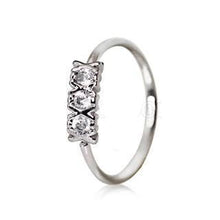 Load image into Gallery viewer, 316L Stainless Steel Synthetic Triple CZ Cartilage Earring / Nose Hoop Ring