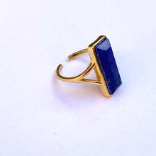 Load image into Gallery viewer, Rectangle Lapis Lazuli Gold Ring