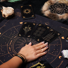 Load image into Gallery viewer, Set Black Gold Tarot Bag & Tarot Cloth for Tarot Cards-6