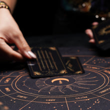 Load image into Gallery viewer, Tarot Cloth for spread Black & Gold-9