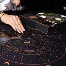 Load image into Gallery viewer, Tarot Cloth for spread Black & Gold-6