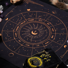 Load image into Gallery viewer, Tarot Cloth for spread Black & Gold-2