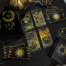 Load image into Gallery viewer, The Rider Waite Gold Sun Rainbow Foil Tarot Deck-3