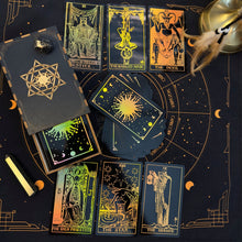 Load image into Gallery viewer, The Rider Waite Gold Sun Rainbow Foil Tarot Deck-6