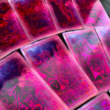 Load image into Gallery viewer, the Rider Waite Purple Neon Foil Tarot Deck Pink Set-6