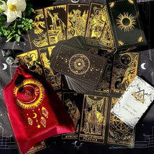 Load image into Gallery viewer, Velvet Tarot Bag Red & Gold-5