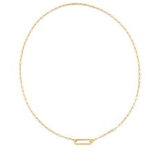 Load image into Gallery viewer, 14k Yellow Gold Elongated Link Paperclip Necklace-3
