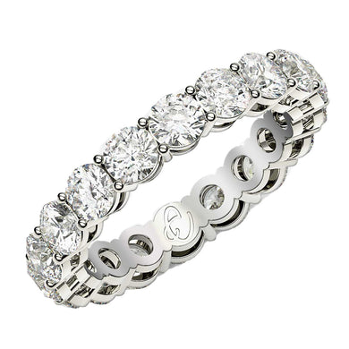 Round Cut Lab Grown Diamond Eternity Ring in 14k White Gold (2 cttw FG/VS2)-0