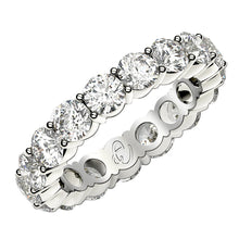 Load image into Gallery viewer, Round Cut Lab Grown Diamond Eternity Ring in 14k White Gold (3 cttw FG/VS2)-0
