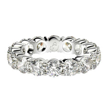 Load image into Gallery viewer, Round Cut Lab Grown Diamond Eternity Ring in 14k White Gold (4 cttw FG/VS2)-1
