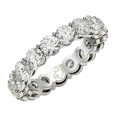 Round Cut Lab Grown Diamond Eternity Ring in 14k White Gold (3 cttw FG/VS2)-0