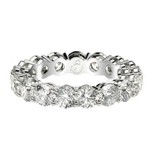 Load image into Gallery viewer, Round Cut Lab Grown Diamond Eternity Ring in 14k White Gold (3 cttw FG/VS2)-1
