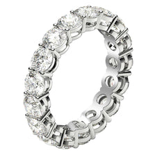 Load image into Gallery viewer, Round Cut Lab Grown Diamond Eternity Ring in 14k White Gold (3 cttw FG/VS2)-3
