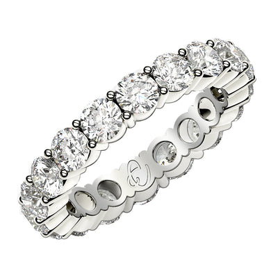 Round Cut Lab Grown Diamond Eternity Ring in 14k White Gold (2 cttw FG/VS2)-0