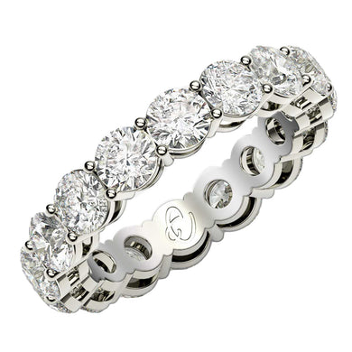 Round Cut Lab Grown Diamond Eternity Ring in 14k White Gold (4 cttw FG/VS2)-0