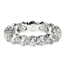 Load image into Gallery viewer, Round Cut Lab Grown Diamond Eternity Ring in 14k White Gold (4 cttw FG/VS2)-1
