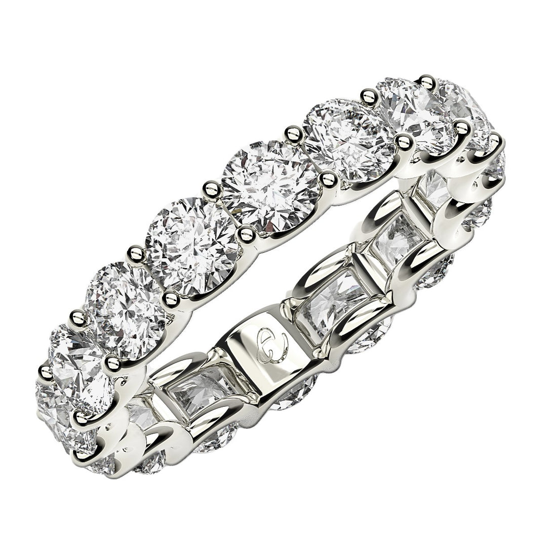 Round Cut Lab Grown Diamond Eternity Ring in 14k White Gold (4 cttw FG/VS2)-0