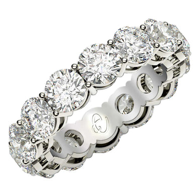 Round Cut Lab Grown Diamond Eternity Ring in 14k White Gold (6 cttw FG/VS2)-0