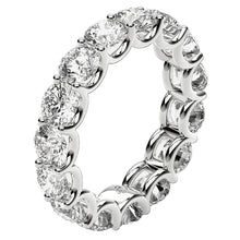 Load image into Gallery viewer, Round Cut Lab Grown Diamond Eternity Ring in 14k White Gold (5 cttw FG/VS2)-3
