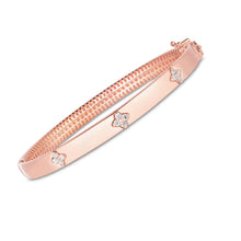 Load image into Gallery viewer, 14k Rose Gold Trilogy Diamond Bangle-0
