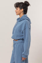 Load image into Gallery viewer, HYFVE Bubble Hem Cropped Hoodie
