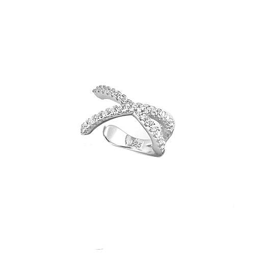 CZ Cross Ear Cuff