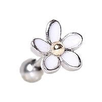 Surgical Steel Sweet White Daisy Flower Cartilage Earring