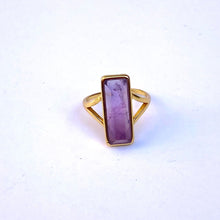 Load image into Gallery viewer, Rectangle Amethyst Gemstone Ring
