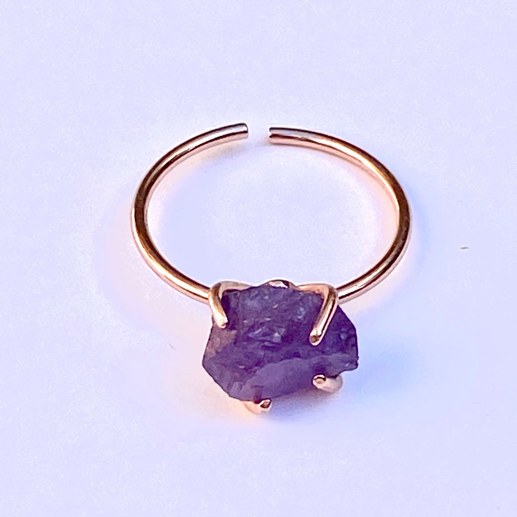 Raw Amethyst Crystal Magic Stacking Ring