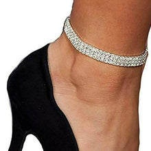 Load image into Gallery viewer, Rhinestone Double Row Stretch Anklet
