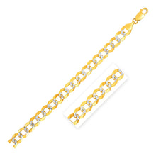 Load image into Gallery viewer, 12.18 mm 14k Two Tone Gold Pave Curb Chain
