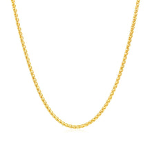 Load image into Gallery viewer, 14k Yellow Gold Round Wheat Chain 1.5mm
