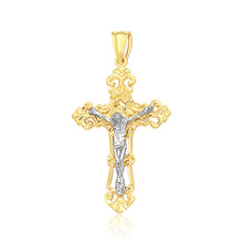 Load image into Gallery viewer, 14k Two Tone Gold Cross Pendant
