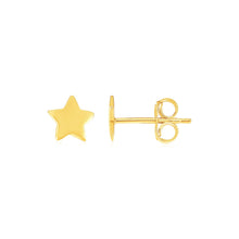 Load image into Gallery viewer, 14k Yellow Gold Post Earrings with Stars
