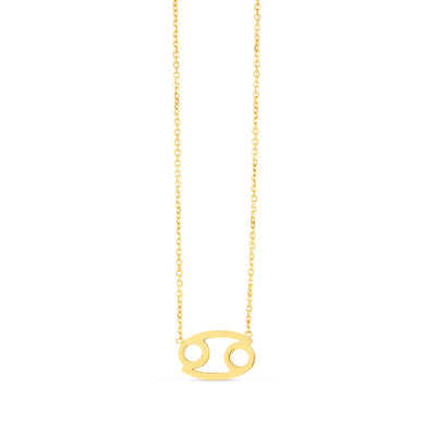 14K Yellow Gold Cancer Necklace-0