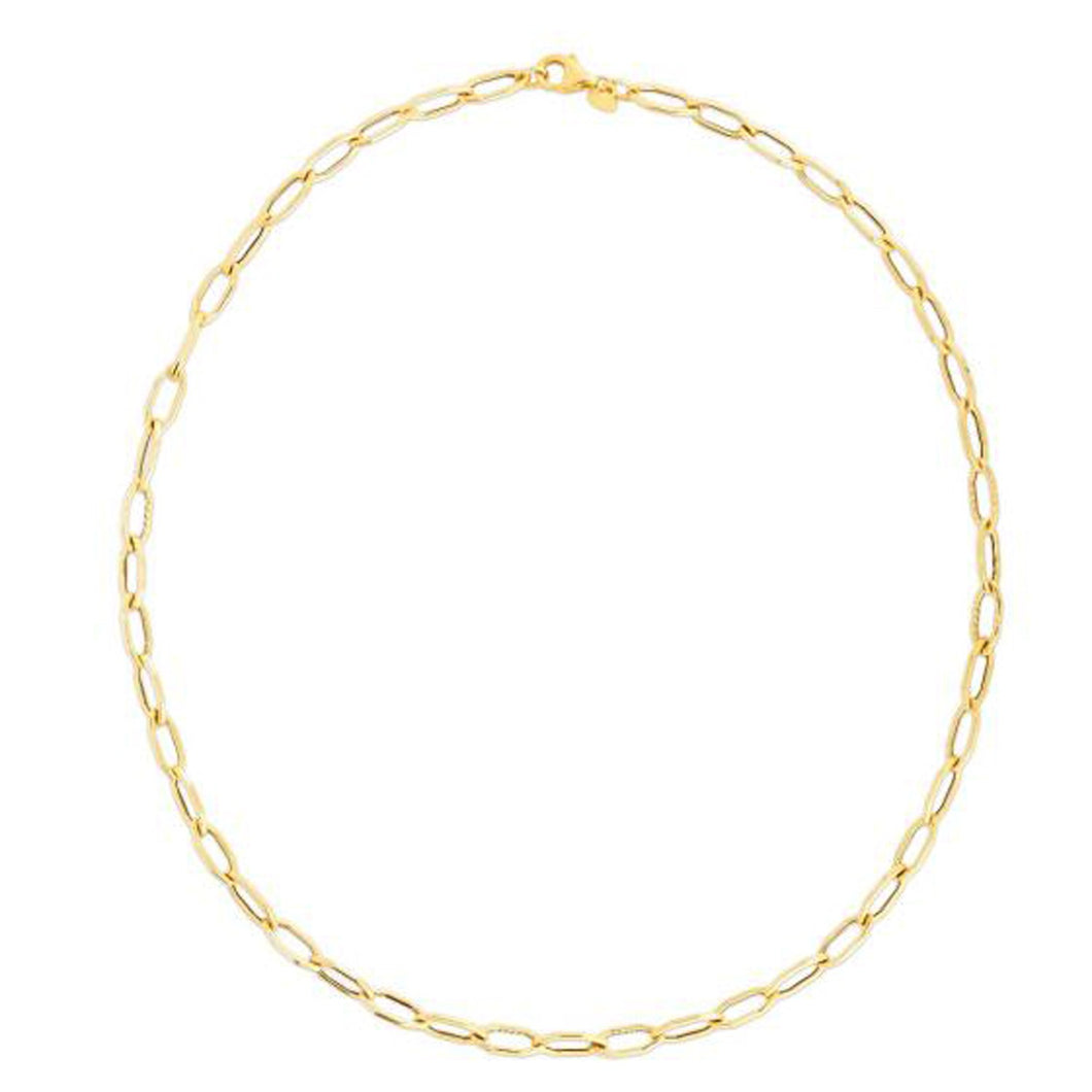 14k Yellow Gold Hexagon Link Necklace-0