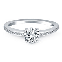 Load image into Gallery viewer, 14k White Gold Classic Pave Diamond Band Engagement Ring
