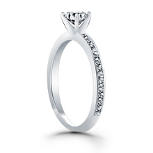 Load image into Gallery viewer, 14k White Gold Classic Pave Diamond Band Engagement Ring
