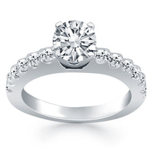 Load image into Gallery viewer, 14k White Gold Diamond Micro Prong Cathedral Engagement Ring
