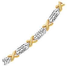 Load image into Gallery viewer, 14k Two-Tone Gold Fancy X Line Bracelet
