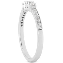 Load image into Gallery viewer, 14k White Gold Wedding Band with Pave Set Diamonds and Prong Set Diamonds
