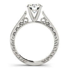 Load image into Gallery viewer, 14k White Gold Round Diamond Antique Style Engagement Ring (1 1/8 cttw)
