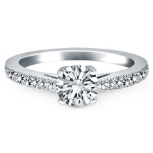 Load image into Gallery viewer, 14k White Gold Diamond Pave Cathedral Engagement Ring
