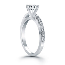 Load image into Gallery viewer, 14k White Gold Diamond Pave Cathedral Engagement Ring
