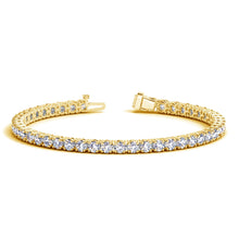 Load image into Gallery viewer, Lab Grown Round Diamond Tennis Bracelet in 14k Yellow Gold (10 cctw F/G  VS2/SI1)-0
