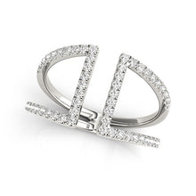 Load image into Gallery viewer, 14k White Gold Open Style Dual Band Ring with Diamonds (1/2 cttw)
