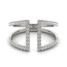 Load image into Gallery viewer, 14k White Gold Open Style Dual Band Ring with Diamonds (1/2 cttw)
